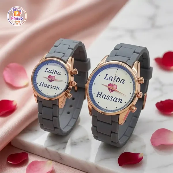 custom-name-printed-couple-watches-soft-plastic-chain-friend-store customize photo and name printed wrist watches for couple