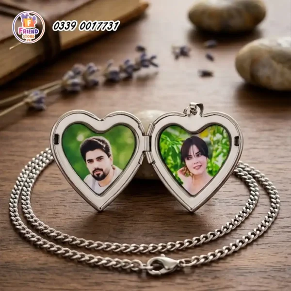 custom-photo-print-locket-heart-shape-stainless-steel-friend-store Customize photo printed heart shape locket stainless steel chain