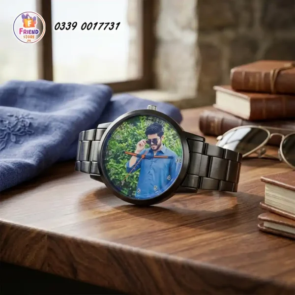 custom-photo-print-watch-black-metal-chain-friend-store Custom Photo Watch – Personalized Black Metal Chain Wristwatch
