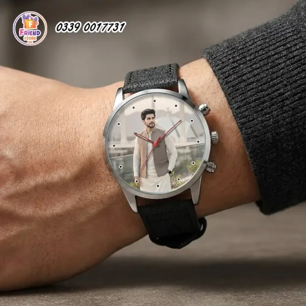 personalized photo leather watch