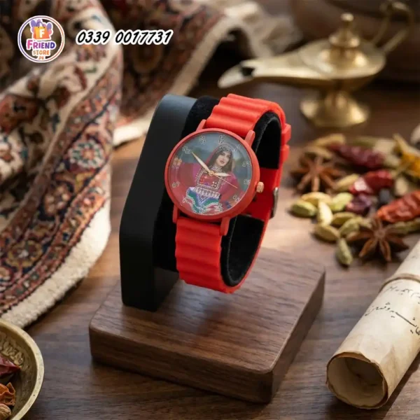 custom-photo-printed-watch-for-women-red-ladies-strap-friend-store customize photo printed wrist watch for women red soft silicone strap