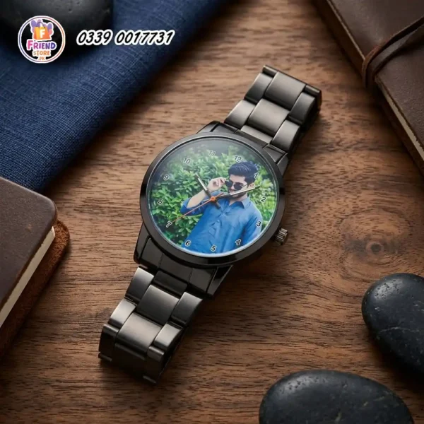 customize-photo-watch-black-metal-chain-friend-store Custom Photo Watch – Personalized Black Metal Chain Wristwatch
