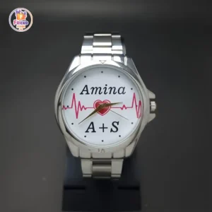 Custom photo and name print wrist watch