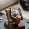 customized-photo-print-wrist-watch-brown-leather-strap-friend-store customize photo printed wrist watch for men brown leather strap