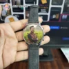 custom photo printed wrist watch black leather strap