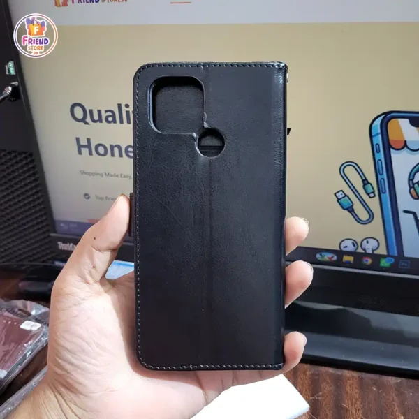Oppo-A15-leather-flip-cover-and-case-friend-store (3) Oppo A15 leather flip cover