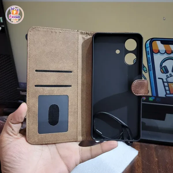 Realme-note-60-leather-flip-cover-and-case-friend-store (4) Realme Note 60 Leather Flip Case