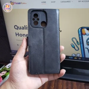 Redmi 12C leather flip cover